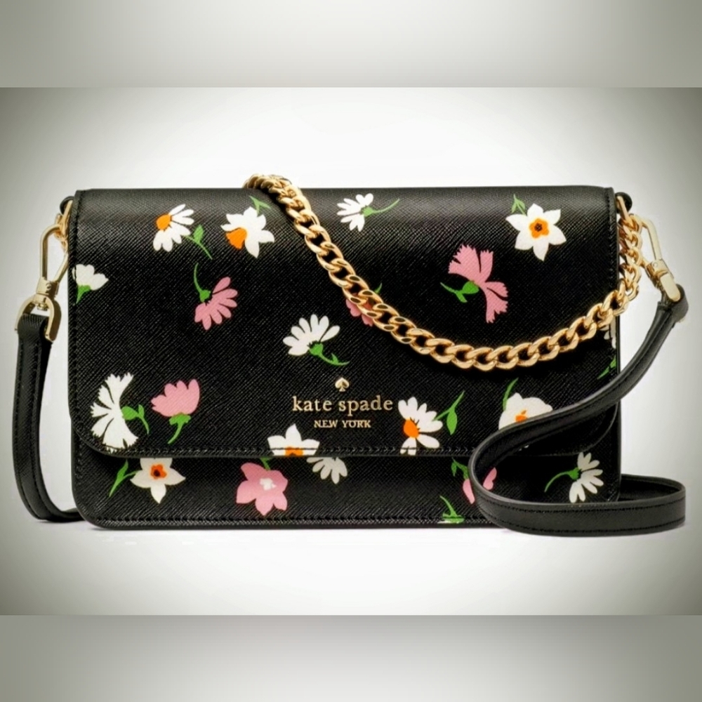 Kate Spade Black Floral Crossbody Bag